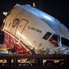 Phần đầu chiếc máy bay bị gãy trong vụ tai nạn. (Nguồn: AFP)