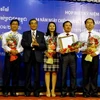 Ra mắt Câu lạc bộ doanh nhân Việt Nam-Campuchia tại lễ kỷ niệm. (Ảnh: Thế Anh/TTXVN)
