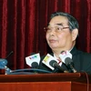 Ông Lê Hồng Anh, Ủy viên Bộ Chính trị, Thường trực Ban Bí thư đến dự và phát biểu tại hội nghị. (Ảnh: Nguyễn Dân/TTXVN)