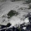 Hình ảnh trên bản đồ, siêu bão tuyết đổ bộ vào Bờ Đông nước Mỹ. 