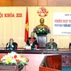 Ông Ksor Phước, Chủ tịch Hội đồng Dân tộc của Quốc hội phát biểu khai mạc phiên họp. (Ảnh: Nguyễn Dân/TTXVN)