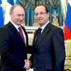 Tổng thống Nga Vladimir Putin đón tiếp Tổng thống Pháp Francois Hollande. (Nguồn: Reuters)