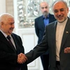 Ngoại trưởng Iran Ali Akbar Salehi (phải) đón tiếp người đồng cấp Syria, Walid al-Muallem trong chuyến thăm Iran của ông Muallem, tháng 7/2012. (Nguồn: EPA)