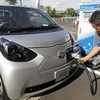 Một trạm nạp điện cho xe ôtô điện của Toyota ở Nhật Bản. Ảnh minh họa. (Nguồn: AP)