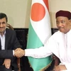 Tổng thống Iran Mahmoud Ahmedinajd hội kiến với Tổng thống Niger Mahamadou Issoufou. (Nguồn: presstv.ir)