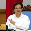 Thủ tướng Nguyễn Tấn Dũng phát biểu kết luận phiên họp thường kỳ Chính phủ tháng Tư. (Ảnh: Đức Tám/TTXVN)