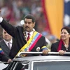 Tân Tổng thống Venezuela Nicolas Maduro (trái) sau lễ tuyên thệ nhậm chức ở Caracas. (Nguồn: AFP/TTXVN)