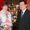 Chủ tịch nước Trương Tấn Sang tiếp Chủ tịch Hạ viện Australia Anna Burke thăm chính thức Việt Nam. (Ảnh: Nguyễn Khang/TTXVN)
