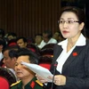 Đại biểu Quốc hội Lê Thị Tâm (đoàn Nghệ An) phát biểu ý kiến trong phiên họp chiều 3/6 của Quốc hội. (Ảnh: Trọng Đức/TTXVN)