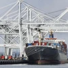 Bốc xếp hàng hóa ở cảng Long Beach, California. (Nguồn: AFP)