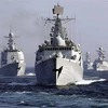 Hạm đội Trung Quốc tham gia tập trận chung với Nga ở Biển Nhật Bản. (Nguồn: AP)