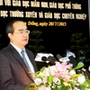 Phó Thủ tướng Nguyễn Thiện Nhân phát biểu chỉ đạo hội nghị tổng kết năm học 2012-2013 của ngành giáo dục. (Ảnh: Đặng Tuấn/Vietnam+)