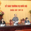 Chủ tịch Quốc hội Nguyễn Sinh Hùng chủ trì và phát biểu khai mạc Phiên họp thứ 20, Ủy ban Thường vụ Quốc hội. (Ảnh: Nhan Sáng/TTXVN)