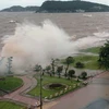 Bão số 6 gây sóng lớn liên tiếp đánh vào khu vực kè Đồ Sơn (Hải Phòng). (Ảnh: Quang Quyết/TTXVN)
