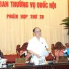 Chủ tịch Quốc hội Nguyễn Sinh Hùng phát biểu bế mạc phiên họp thứ 20 Ủy ban Thường vụ Quốc hội. (Ảnh: An Đăng/TTXVN)