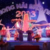 Chương trình nghệ thuật tái hiện nghi lễ cầu ngư tại lễ khai mạc Lễ hội cầu ngư 2013, xã Phong Hải, huyện Phong Điền, Thừa Thiên-Huế. (Ảnh: Quốc Việt/TTXVN)