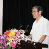 Ông Đinh Thế Huynh, Ủy viên Bộ Chính trị, Bí thư Trung ương Đảng, Trưởng Ban Tuyên giáo Trung ương đến dự và phát biểu.tại hội thảo. (Nguồn: TTXVN)