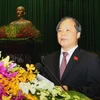 Ông Phan Trung Lý trình bày các báo cáo về Dự thảo sửa đổi Hiến pháp 1992. (Nguồn: TTXVN)