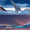 Boeing cạnh tranh Airbus tại triển lãm Farnborough. (Nguồn: Internet)