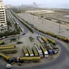 Xe chở dầu của NATO vào Afghanistan đỗ tại Karachi, Pakistan ngày 2.7. (Nguồn: laodong.com)