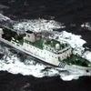 Tàu hải giám Trung Quốc tại vùng biển gần đảo tranh chấp Điếu Ngư/Senkaku ngày 23/4. (Nguồn: AFP/ TTXVN)