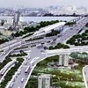 Mô hình dự án cầu Sài Gòn 2. (Ảnh: Thế Anh/TTXVN)