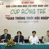 Các đại biểu tại lễ phát động "Giải biếm họa báo chí Việt Nam lần II. (Ảnh: Nhật Anh/TTXVN)