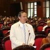 Đại biểu Quốc hội tỉnh Kiên Giang Đinh Xuân Thảo phát biểu ý kiến. (Ảnh: Thống Nhất/TTXVN) 