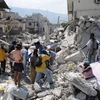 Cảnh tàn phá do trận động đất ở Haiti. (Ảnh: AFP/TTXVN)