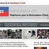 Giao diện của trang web giám sát Quỹ tái thiết Haiti. 