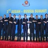 Thủ tướng Nguyễn Tấn Dũng, Tổng thống Nga Medvedev và các trưởng đoàn dự hội nghị. (Ảnh: Nhan Sáng/TTXVN)