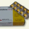 Thuốc Diclofenac của Công ty cổ phần dược Trung ương Mediplantex. (Nguồn: Internet)