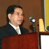 Chủ tịch nước Nguyễn Minh Triết đến dự và phát biểu tại đại hội. (Ảnh: Nguyễn Khang/TTXVN)