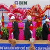Lễ khởi công xây dựng Liên hợp sản xuất muối cao cấp và muối iốt, Ninh Thuận. (Ảnh: Hồng Kỳ/TTXVN) 