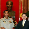 Chủ tịch nước Nguyễn Minh Triết tiếp Đại tướng Shwe Mann. (Ảnh: Nguyễn Khang/TTXVN) 