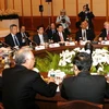 Cuộc làm việc của các nhà lãnh đạo APEC. (Ảnh: Nguyễn Khang/TTXVN) 