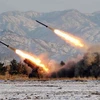 Phóng tên lửa trong một cuộc diễn tập ở Triều Tiên. (Ảnh: AFP/TTXVN) 