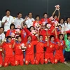 Đội tuyển bóng đá nữ Việt Nam đoạt chức vô địch. (Ảnh: Quang Nhựt/TTXVN)