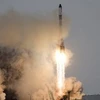 Tàu vận tải vũ trụ Tiến bộ M-03M của Nga được phóng lên sân bay vũ trụ Baikonur ở Kazakhstan. (Ảnh: en.rian.ru)