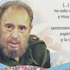 Một tấm banner vẽ hình lãnh tụ Fidel Castro. (Nguồn: Reuters)