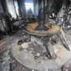 Một phần nhà máy thủy điện Baksan bị phá hủy sau vụ khủng bố sáng 21/7. (Nguồn: AP)