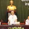 Chủ tịch Quốc hội Nguyễn Phú Trọng phát biểu khai mạc phiên họp thứ 33. (Ảnh: Trí Dũng/TTXVN)