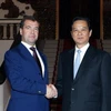 Thủ tướng Nguyễn Tấn Dũng hội kiến với Tổng thống Liên bang Nga Dmitri Medvedev. (Ảnh: Đức Tám/TTXVN)
