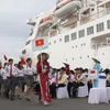 Đoàn thanh niên Việt Nam tham gia chương trình tàu thanh niên Đông Nam Á. (Ảnh: Thanh Vũ/TTXVN)