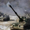 Xe tăng Hàn Quốc nhả đạn trong cuộc tập trận ở Yanggu, cách thủ đô Seoul (Hàn Quốc) 110km về phía đông bắc ngày 3/2/2010. (Nguồn: AFP/TTXVN)