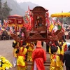 Đoàn rước trong lễ Khai hội chùa Tiên. (Nguồn: Hoabinh.gov.vn)