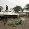 Lực lượng giữ gìn hòa bình của Liên hợp quốc và Liên minh châu Phi tại Sudan. (Nguồn: AFP/TTXVN)