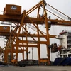 Bốc xếp hàng xuất khẩu tại cảng Hải Phòng. (Ảnh: Phạm Hậu/TTXVN)