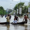 Cảnh ngập lụt tại thành phố cổ Ayutthaya ngày 6/10. (Nguồn: AFP/TTXVN)