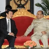 Thống đốc Bang Maharashtra, Ngài K.Sankaranarayanan tiếp kiến Chủ tịch nước Trương Tấn Sang đến thăm. (Ảnh: Nguyễn Khang/TTXVN)